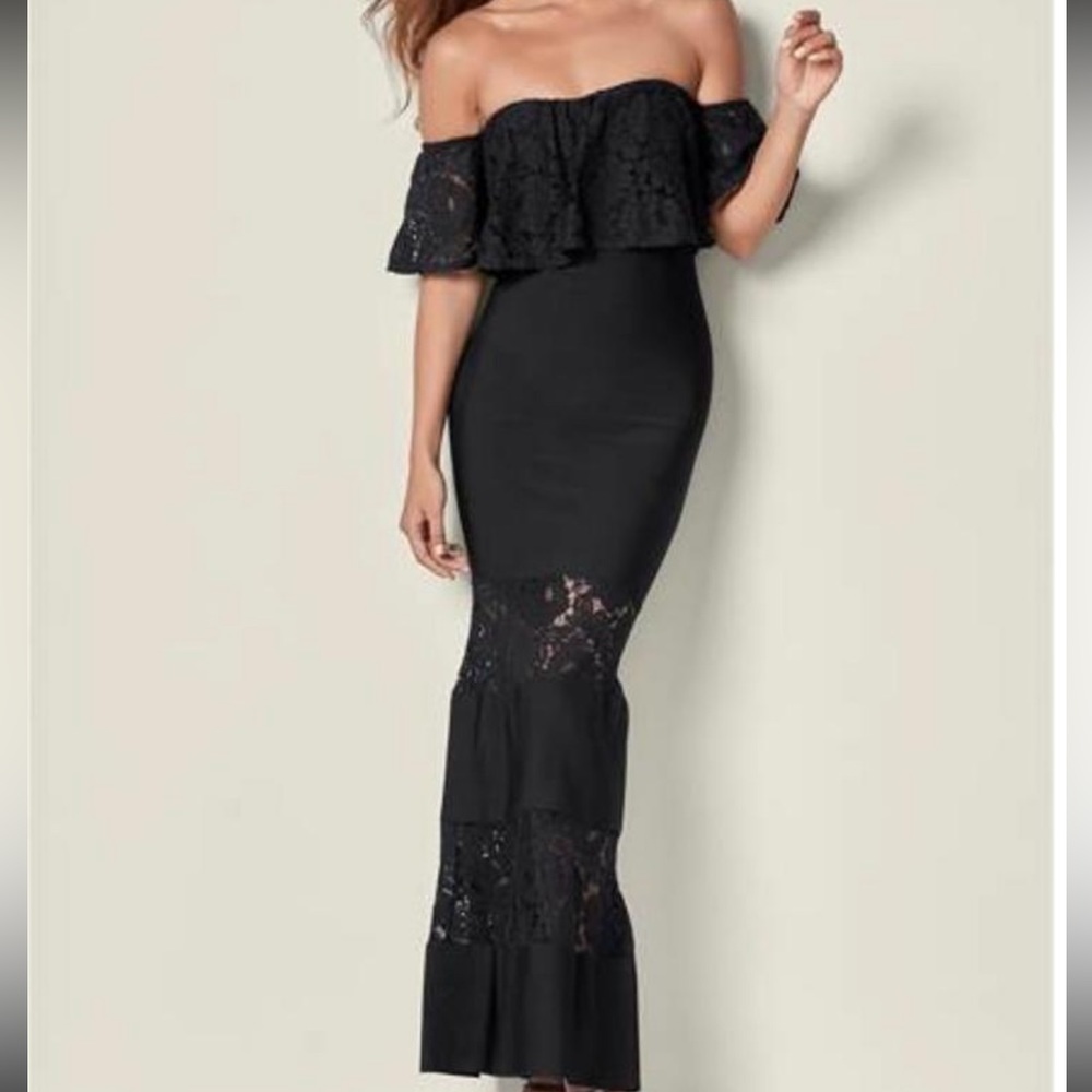 Off the shoulder black dress